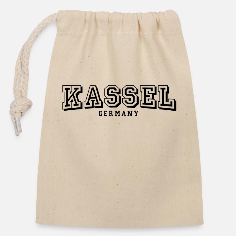 Kassel - Closable cotton gift bag (14x20cm) - nature