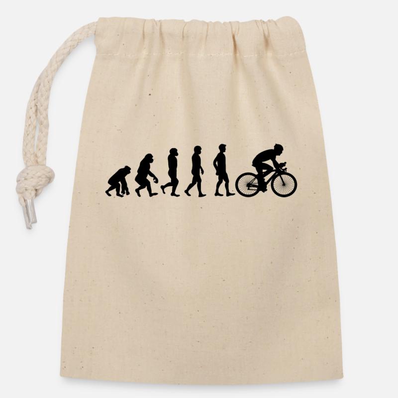 Bike Evolution black - Closable cotton gift bag (14x20cm) - nature