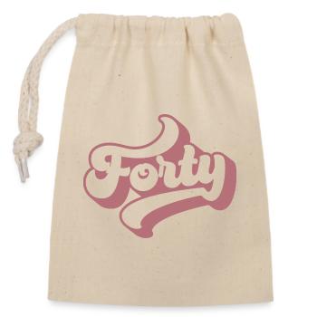 Quarante-40e anniversaire pour les femmes de 40 ans - Sac cadeau en coton avec cordon (14 x 20 cm) - nature - Devant