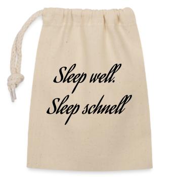 Sleep well - Verschließbarer Geschenkbeutel aus Baumwolle (14x20cm) - Natur - Vorne