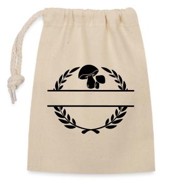 Pilzfarm-Logo - Verschließbarer Geschenkbeutel aus Baumwolle (14x20cm) - Natur - Vorne