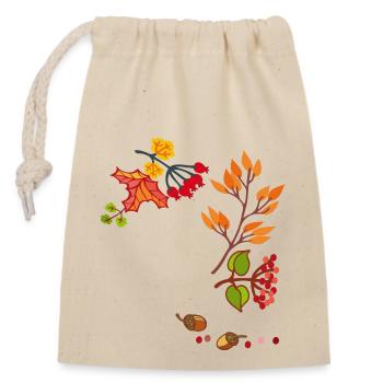 Automne - Sac cadeau en coton avec cordon (14 x 20 cm) - nature - Devant