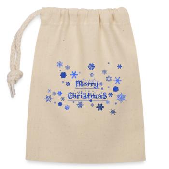 des flocons pour xmas - Sac cadeau en coton avec cordon (14 x 20 cm) - nature - Devant