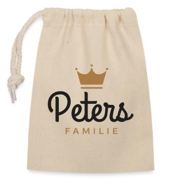 Peters-Familie - Verschließbarer Geschenkbeutel aus Baumwolle (14x20cm) - Natur - Vorne