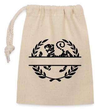 Tiger in laurel wreath Shotokan karate - Closable cotton gift bag (14x20cm) - nature - Front