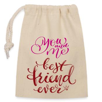 Best Friends Ever - Closable cotton gift bag (14x20cm) - nature - Front