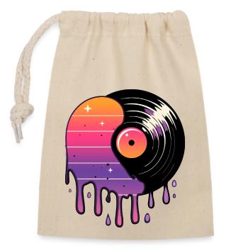 Cosmic Vinyl Record - Closable cotton gift bag (14x20cm) - nature - Front