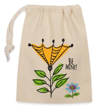 Be Mine - Closable cotton gift bag (14x20cm) - nature - Front