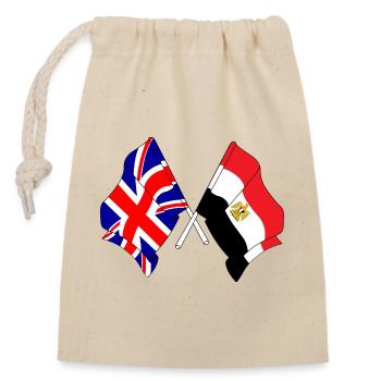 Flag of England and flag Egypt - Closable cotton gift bag (14x20cm) - nature - Front