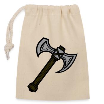 Élément de hache - Sac cadeau en coton avec cordon (14 x 20 cm) - nature - Devant