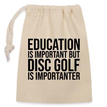 Disc Golf - Closable cotton gift bag (14x20cm) - nature - Front