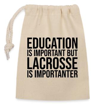 Lacrosse - Closable cotton gift bag (14x20cm) - nature - Front