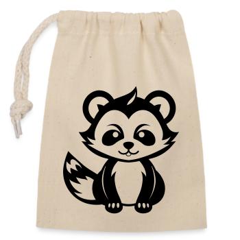 Kleiner Panda - Verschließbarer Geschenkbeutel aus Baumwolle (14x20cm) - Natur - Vorne