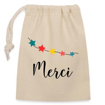 MERCI. MAÎTRESSE. MAÎTRE. MERCI MAÎTRESSE - Sac cadeau en coton avec cordon (14 x 20 cm) - nature - Devant