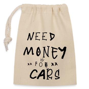 Need Money for Cars black graffiti writing - Closable cotton gift bag (14x20cm) - nature - Front