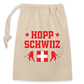 Hopp Schwiiz Eishockey Nationalmannschaft - Verschließbarer Geschenkbeutel aus Baumwolle (14x20cm) - Natur - Vorne