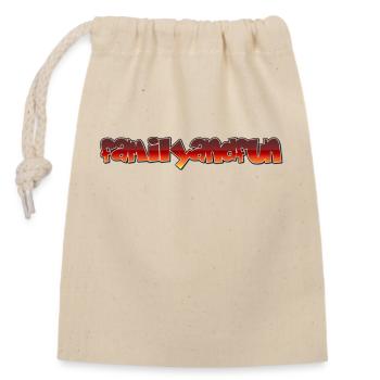 familyandfun T-Shirt - Closable cotton gift bag (14x20cm) - nature - Front