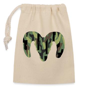 Dickhornschaf Camouflage – Wildnis pur - Verschließbarer Geschenkbeutel aus Baumwolle (14x20cm) - Natur - Vorne