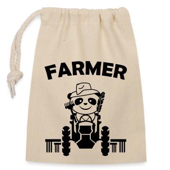 Éleveur de pandas - Sac cadeau en coton avec cordon (14 x 20 cm) - nature - Devant