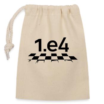 1.e4 Chess Player Logo Icon Illustration - Closable cotton gift bag (14x20cm) - nature - Front