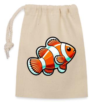 Clownfisch - Verschließbarer Geschenkbeutel aus Baumwolle (14x20cm) - Natur - Vorne