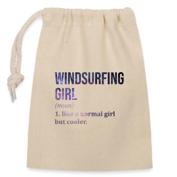 Windsurfen - Verschließbarer Geschenkbeutel aus Baumwolle (14x20cm) - Natur - Vorne