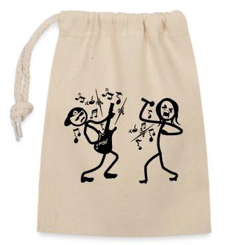 Guitarist and singer - Closable cotton gift bag (14x20cm) - nature - Front