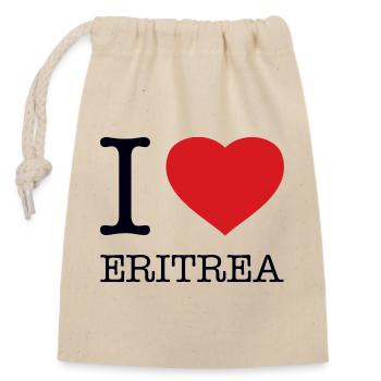 I LOVE ERITREA - Verschließbarer Geschenkbeutel aus Baumwolle (14x20cm) - Natur - Vorne