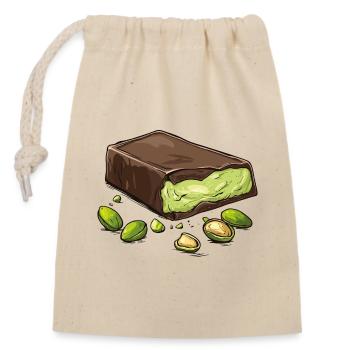 Dubaï Chocolat Pistaches Pistache Crème Chocolat - Sac cadeau en coton avec cordon (14 x 20 cm) - nature - Devant