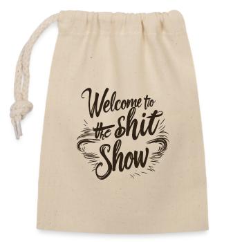 Shit show - Verschließbarer Geschenkbeutel aus Baumwolle (14x20cm) - Natur - Vorne
