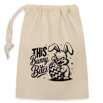 This Bunny Bites - Verschließbarer Geschenkbeutel aus Baumwolle (14x20cm) - Natur - Vorne