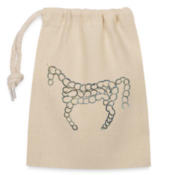 Iron Horse - Closable cotton gift bag (14x20cm) - nature - Front
