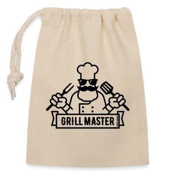 Grill Master (Griller / Barbecue / BBQ / 1C) - Sac cadeau en coton avec cordon (14 x 20 cm) - nature - Devant