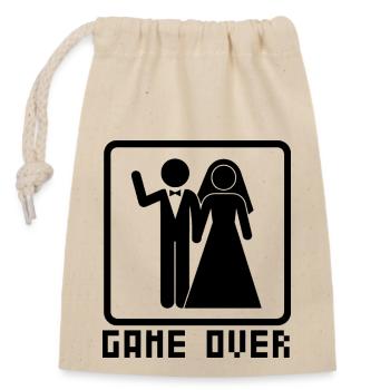 Game Over EVG Drôle - Sac cadeau en coton avec cordon (14 x 20 cm) - nature - Devant