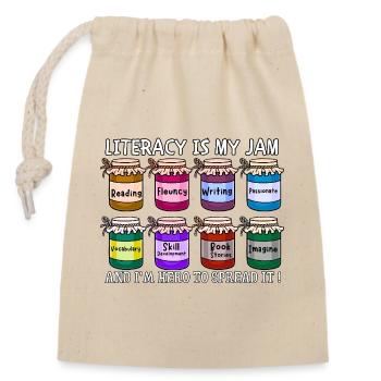 Teacher and creative ideal for book lovers - Closable cotton gift bag (14x20cm) - nature - Front