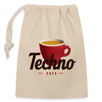Techno Cafe - Closable cotton gift bag (14x20cm) - nature - Front