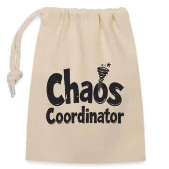 Coordinateur du Chaos - Drôle de dicton - Sac cadeau en coton avec cordon (14 x 20 cm) - nature - Devant