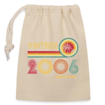 Jahrgang 2006 Retro Kreise - Verschließbarer Geschenkbeutel aus Baumwolle (14x20cm) - Natur - Vorne