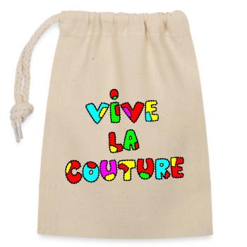 VIVE LA COUTURE ! - Sac cadeau en coton avec cordon (14 x 20 cm) - nature - Devant