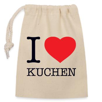 I love cake - Closable cotton gift bag (14x20cm) - nature - Front