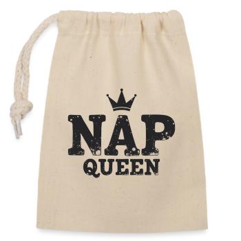 Nap Queen Saying for Late Risers - Closable cotton gift bag (14x20cm) - nature - Front