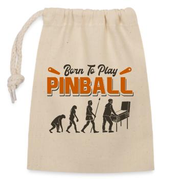 Evolution of Pinball - Funny Arcade Gamer Design - Verschließbarer Geschenkbeutel aus Baumwolle (14x20cm) - Natur - Vorne