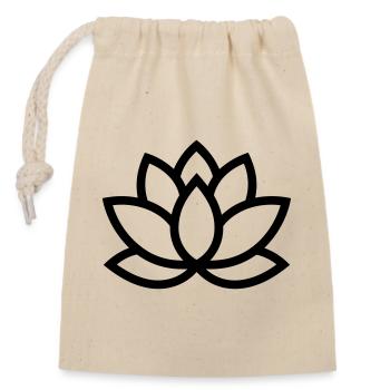 lotus flower - Closable cotton gift bag (14x20cm) - nature - Front