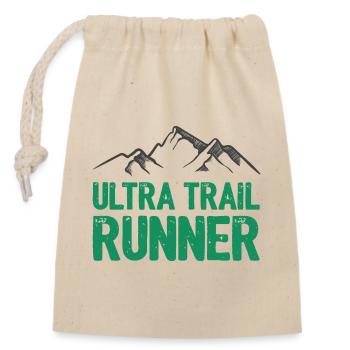 Coureur d’ultra-trail - Sac cadeau en coton avec cordon (14 x 20 cm) - nature - Devant