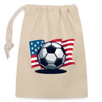 WM USA Fussball Fußballer Amerika Flagge - Verschließbarer Geschenkbeutel aus Baumwolle (14x20cm) - Natur - Vorne