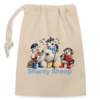 Ruban mouton de bidonville - Sac cadeau en coton avec cordon (14 x 20 cm) - nature - Devant