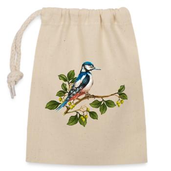 Colorful bird - Closable cotton gift bag (14x20cm) - nature - Front