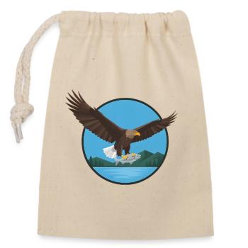 White-tailed eagle eagle - Closable cotton gift bag (14x20cm) - nature - Front