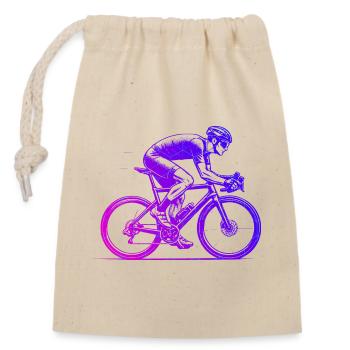 Road Bike Graphic for Road Bike - Closable cotton gift bag (14x20cm) - nature - Front