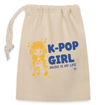 La musique de filles K-Pop est ma vie Musique pop coréenne mignonne - Sac cadeau en coton avec cordon (14 x 20 cm) - nature - Devant